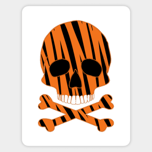 Tiger Print Skull Sticker